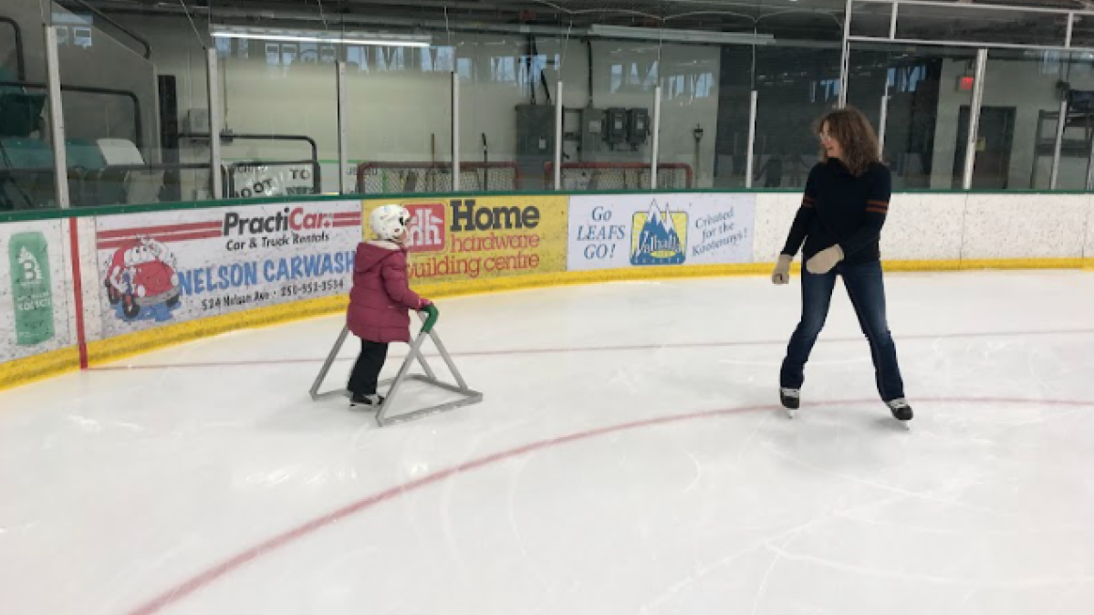 child learning to skate