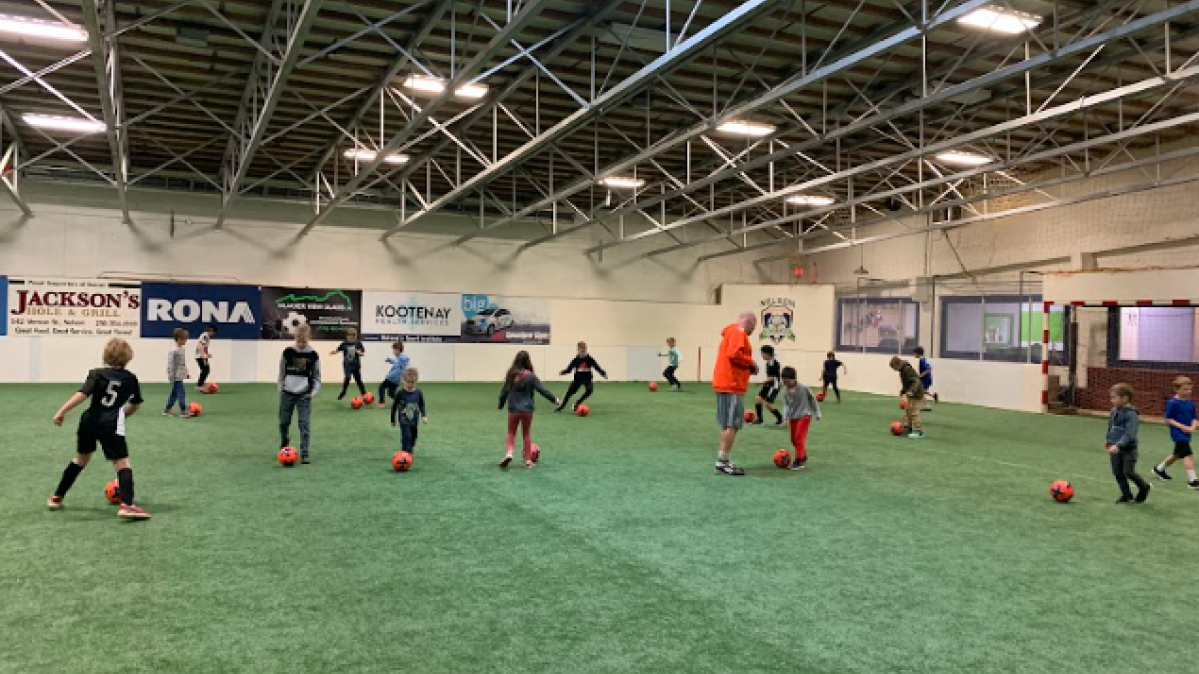 children playing soccer